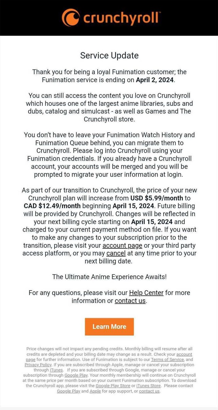 Crunchyroll announces Funimation shutdown