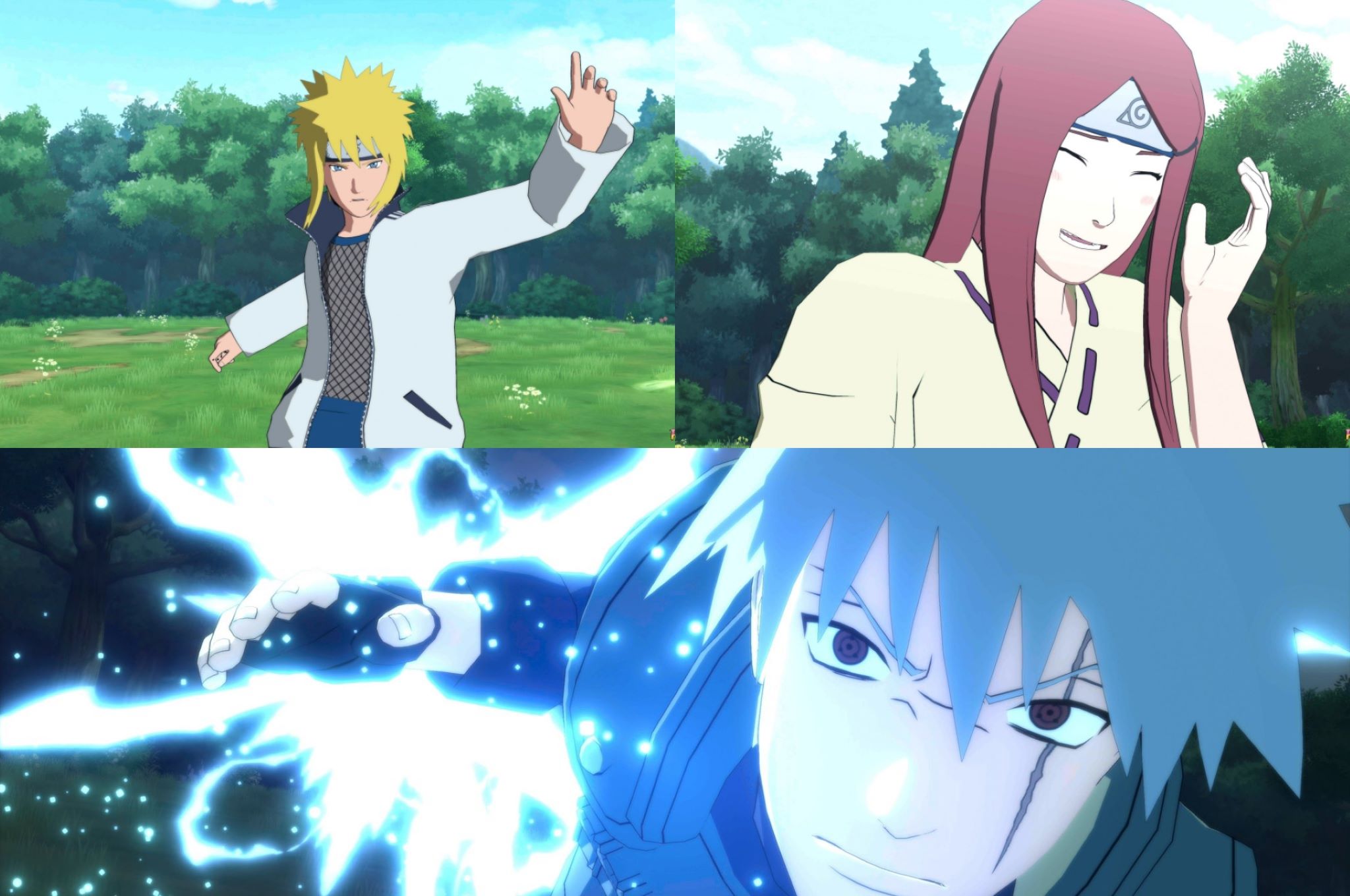 Young Minato, kushina and unmasked kakashi in Naruto x Boruto: Ultimate Ninja Storm connection