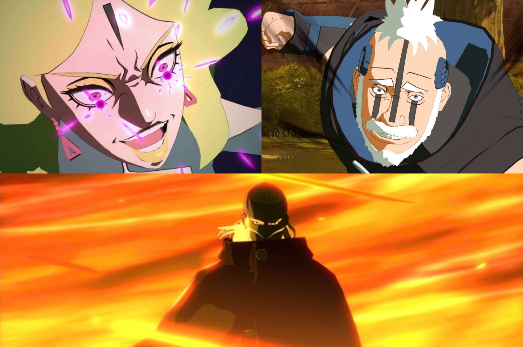 Delta, Boro and Kashin Koji in Naruto x Boruto: Ultimate Ninja Storm connection